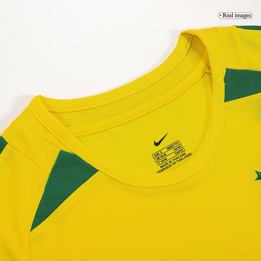 Retro RONALDO #9 Brazil Mens Home Soccer Jersey 2002/03 Yellow