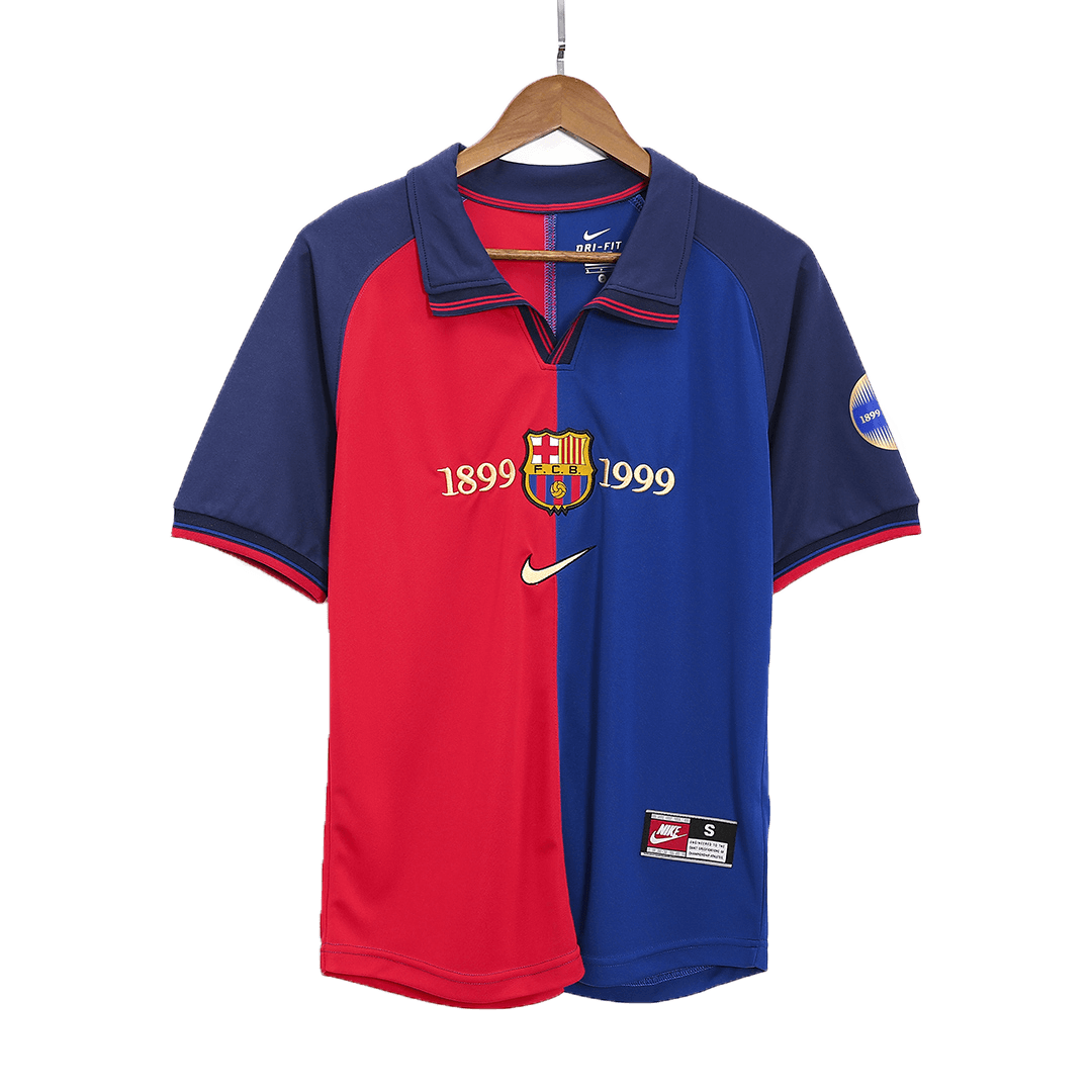 Retro GUARDIOLA #4 Barcelona Mens Home Soccer Jersey 1999/00 Red&Blue