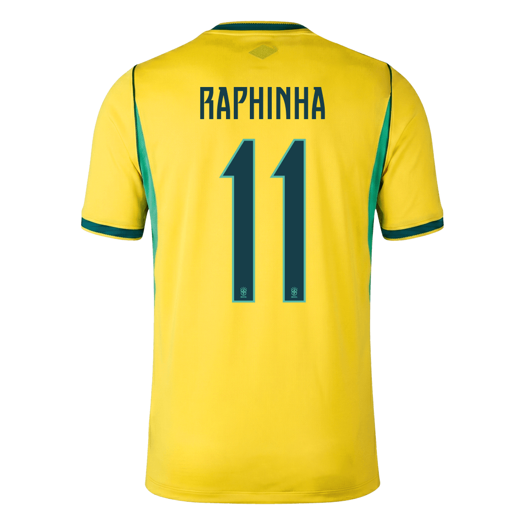 RAPHINHA #11 Brazil Mens Home Soccer Jersey World Cup 2026 Yellow