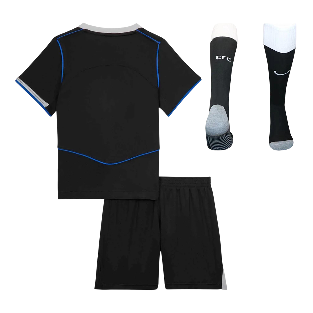 Chelsea Kids Third Away Soccer Full Set 2025/26 Black