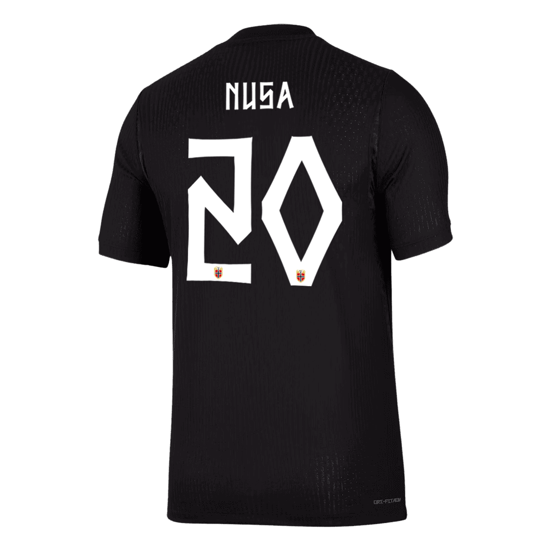 NUSA #20 Norway Mens Away Soccer Jersey World Cup 2026 Black - Player Version