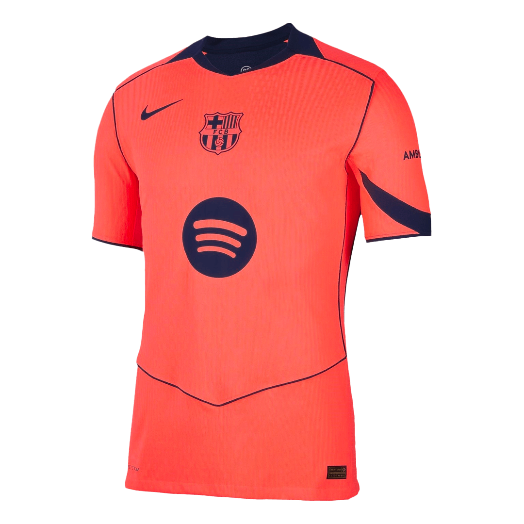 LAMINE YAMAL #10 Barcelona Mens Third Away Soccer Jersey UCL 2025/26 Orange - Player Version