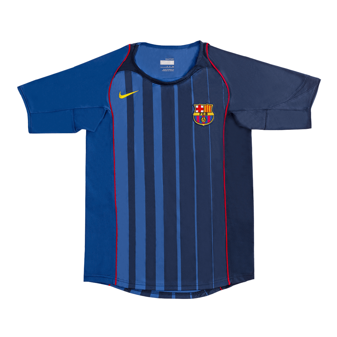 Retro RONALDINHO #10 Barcelona Mens Away Soccer Jersey 2004/05 Blue