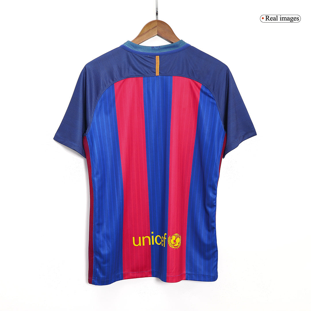 Retro Barcelona Mens Home Soccer Jersey 2016/17 Red&Blue