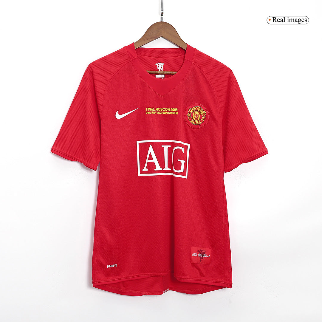 Retro RONALDO #7 Manchester United Mens Home Soccer Jersey UCL Final UCL 2007/08 Red