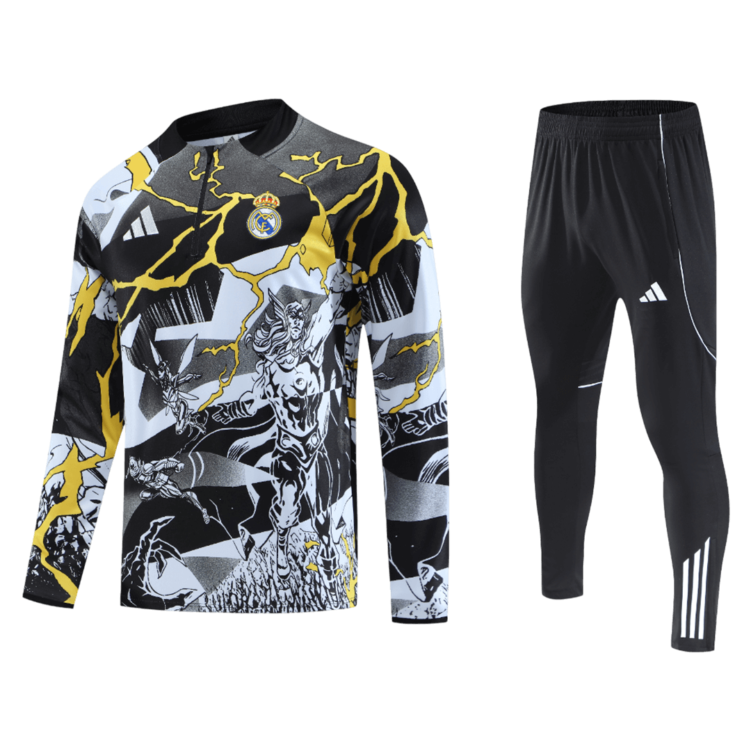 Real Madrid Mens Training Tracksuit Kit 2025/26 Black