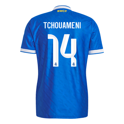 TCHOUAMENI #14 Real Madrid Mens Third Away Soccer Jersey 2025/26 Blue - Player Version