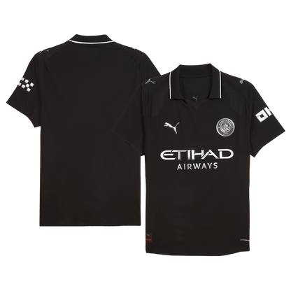 Manchester City Mens Away Soccer Jersey 2025/26 Black - Player Version