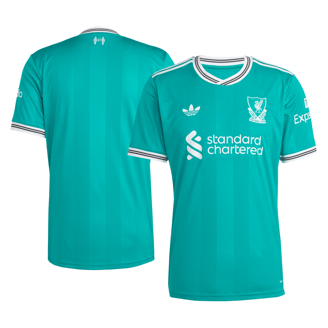 Liverpool Mens Third Away Soccer Jersey 2025/26 Green
