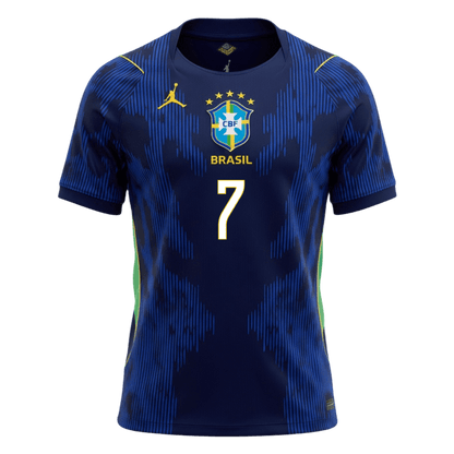 VINI JR. #7 Brazil Mens Away Soccer Jersey World Cup 2026 Navy