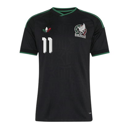 S.GIMENEZ #11 Mexico Mens Third Away Soccer Jersey World Cup 2026 Black - Player Version