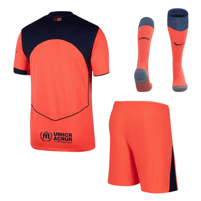 Barcelona Mens Third Away Soccer Full Set 2025/26 Orange