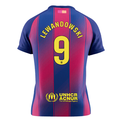 LEWANDOWSKI #9 Barcelona Mens Home Soccer Jersey 2025/26 Red&Blue [PREMIUM]