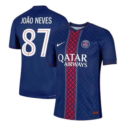 JOÃO NEVES #87 PSG Mens Home Soccer Jersey 2025/26 Navy - Player Version