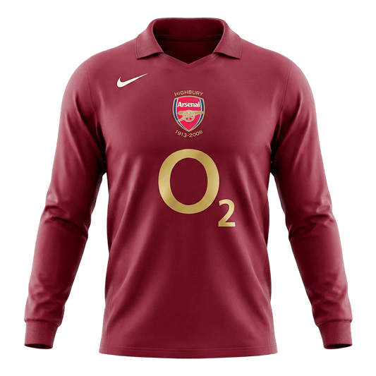 Retro Arsenal Mens Home Long Sleeve Soccer Jersey 2005/06 Red