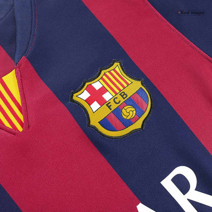Retro NEYMAR JR #11 Barcelona Mens Home Soccer Jersey 2014/15 Red&Blue