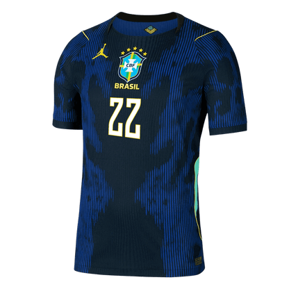 JOÃO PEDRO #22 Brazil Mens Away Soccer Jersey World Cup 2026 Navy - Player Version