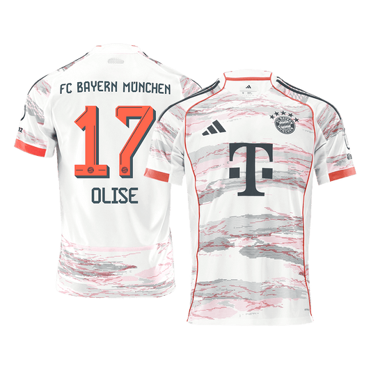 OLISE #17 Bayern Munich Mens Away Soccer Jersey 2025/26 White