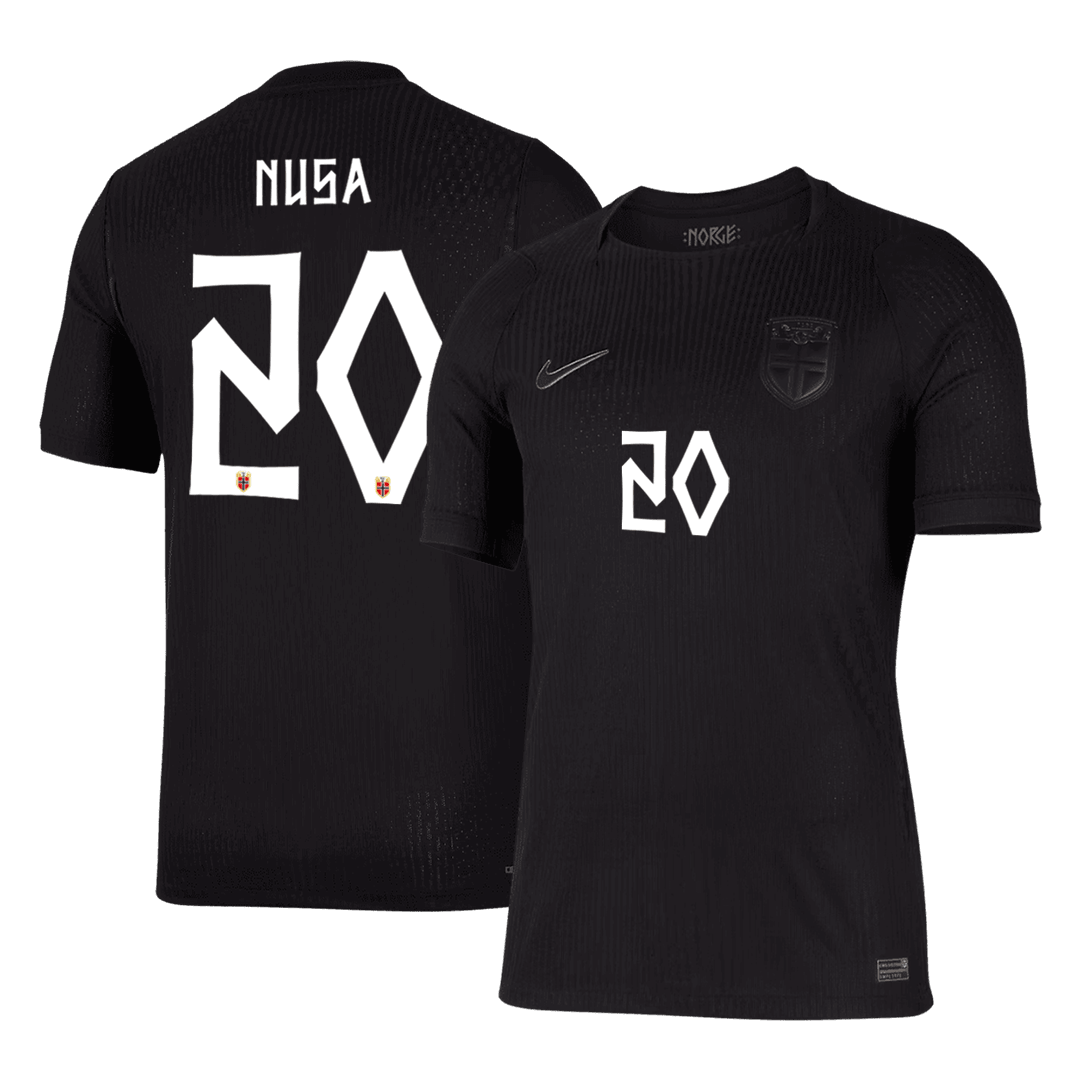 NUSA #20 Norway Mens Away Soccer Jersey World Cup 2026 Black - Player Version
