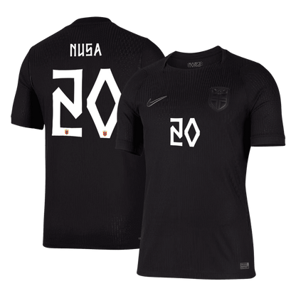 NUSA #20 Norway Mens Away Soccer Jersey World Cup 2026 Black - Player Version