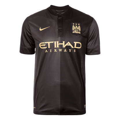 Retro Manchester City Mens Away Soccer Jersey 2013/14 Black