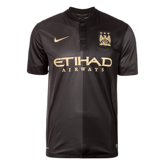 Retro Manchester City Mens Away Soccer Jersey 2013/14 Black