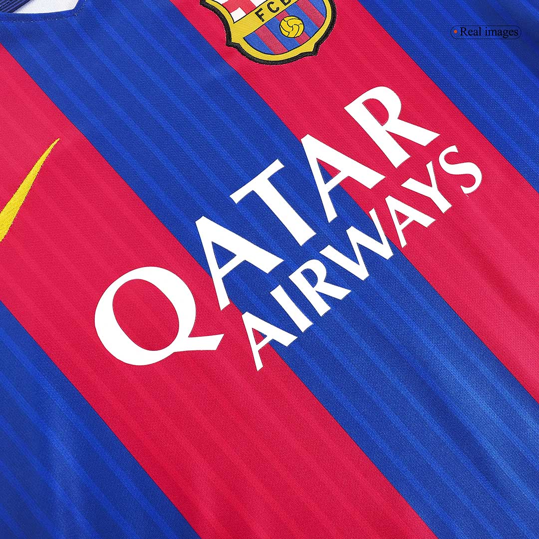 Retro Barcelona Mens Home Soccer Jersey 2016/17 Red&Blue