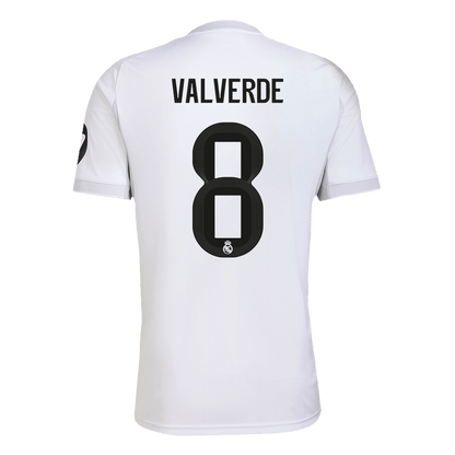 VALVERDE #8 Real Madrid Mens Home Soccer Jersey 2025/26 White [PREMIUM]