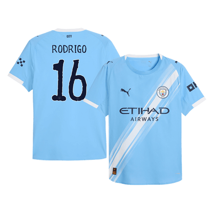 RODRIGO #16 Manchester City Mens Home Soccer Jersey World Cup 2025/26 Blue - Player Version