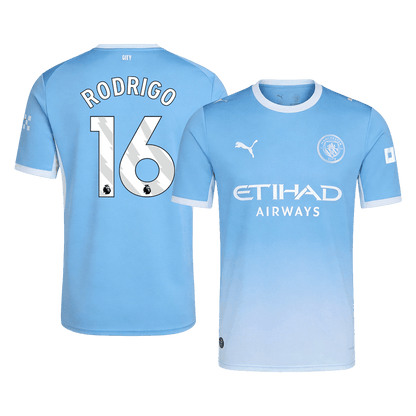 RODRIGO #16 Manchester City Mens Home Soccer Jersey 2026/27 Blue