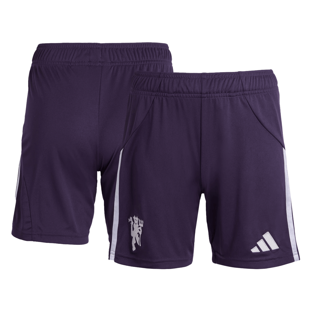 Manchester United Mens Away Soccer Shorts 2025/26 Purple