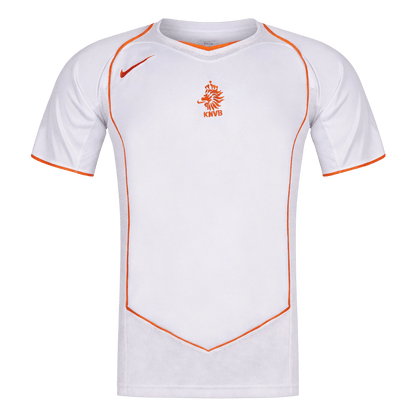 Retro Netherlands Mens Away Soccer Jersey 2004 White