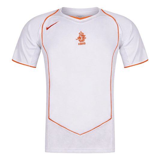 Retro Netherlands Mens Away Soccer Jersey 2004 White