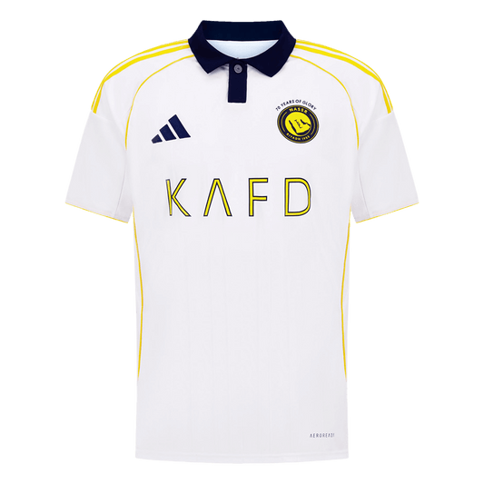 Al Nassr Mens Third Away Soccer Jersey 2025/26 White