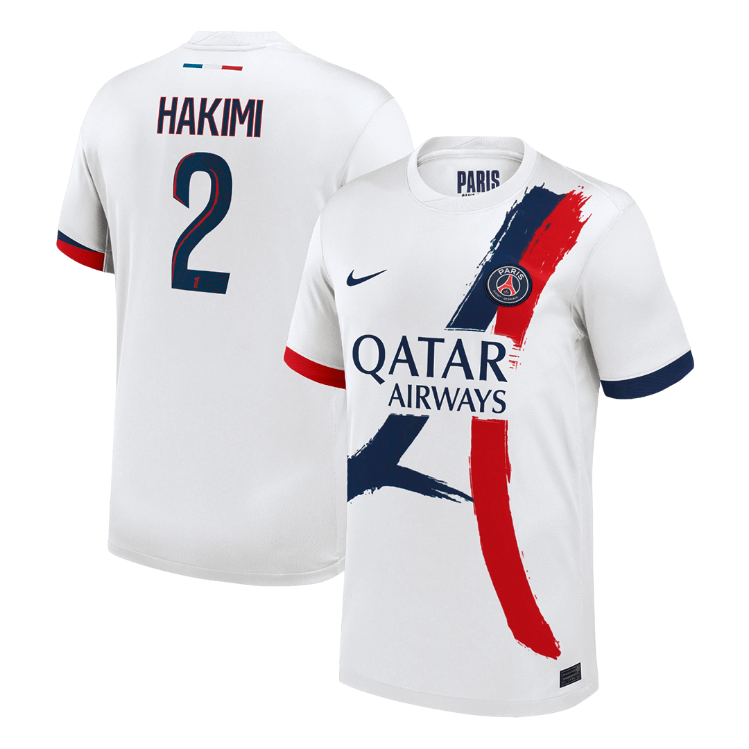 HAKIMI #2 PSG Mens Away Soccer Jersey 2025/26 White