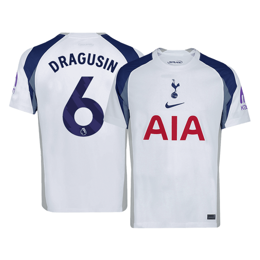 DRAGUSIN #6 Tottenham Hotspur Mens Home Soccer Jersey 2025/26 White