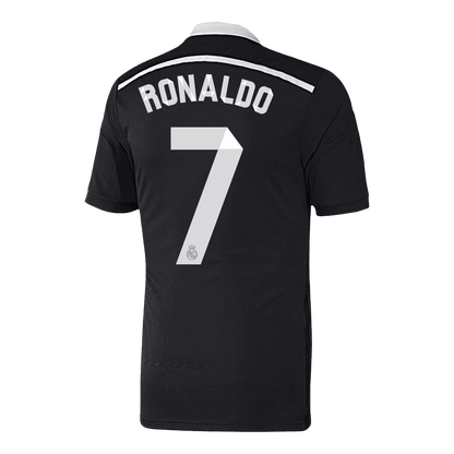 Retro RONALDO #7 Real Madrid Mens Third Away Soccer Jersey 2014/15 Black