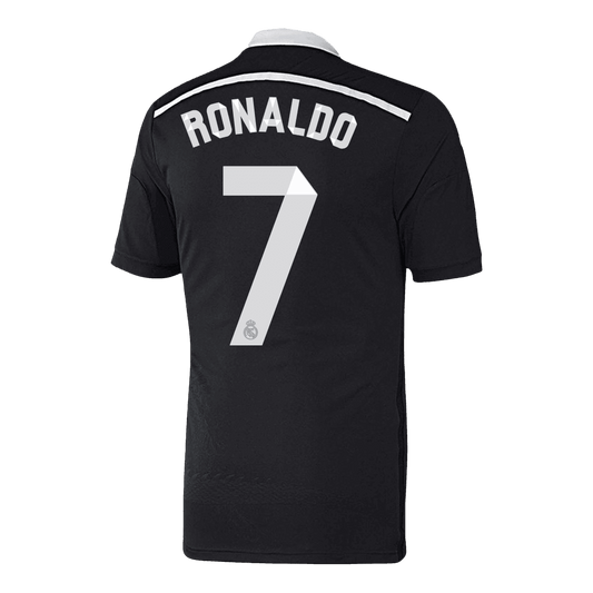 Retro RONALDO #7 Real Madrid Mens Third Away Soccer Jersey 2014/15 Black