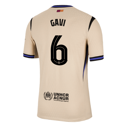GAVI #6 Barcelona Mens Away Soccer Jersey UCL 2025/26 Yellow - Player Version