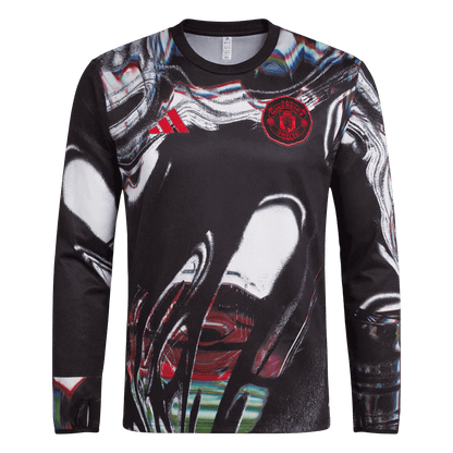 Manchester United Mens Pre-Match Long Sleeve Soccer Jersey 2025/26 Black