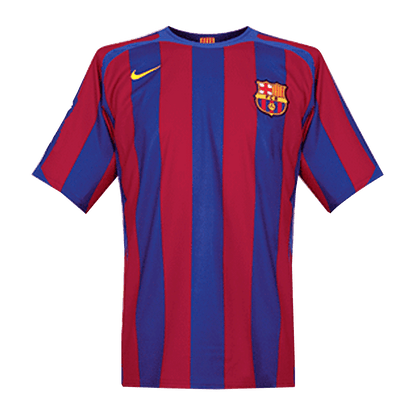 Retro Barcelona Mens Home Soccer Jersey UCL 2005/06 Red&Blue