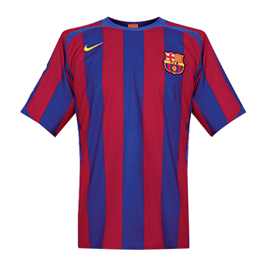 Retro Barcelona Mens Home Soccer Jersey UCL 2005/06 Red&Blue