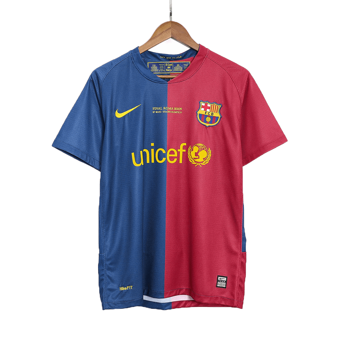 Retro XAVI #6 Barcelona Mens Home Soccer Jersey UCL Final UCL 2008/09 Blue&Red