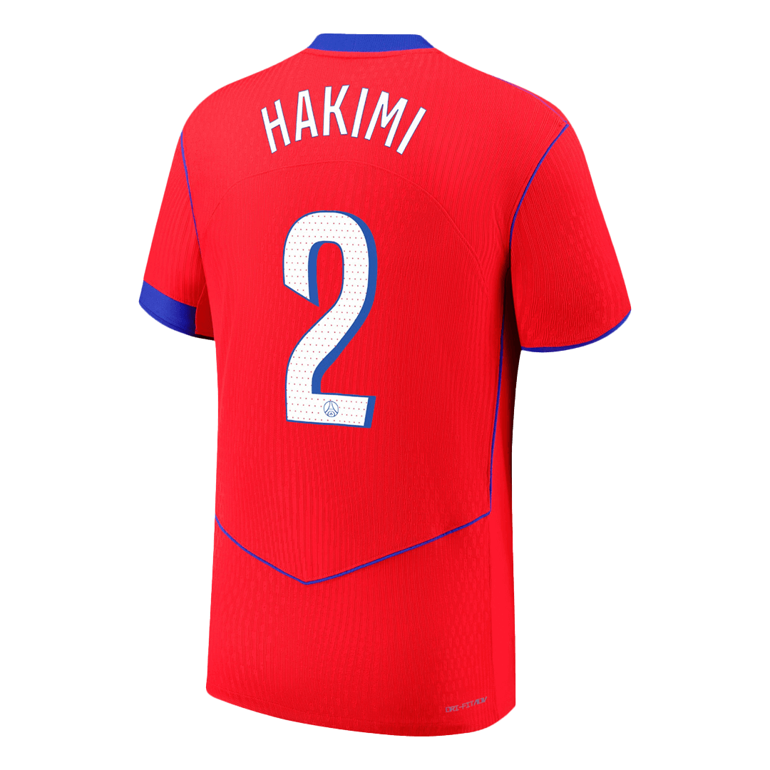 HAKIMI #2 PSG Mens Third Away Soccer Jersey 2025/26 Red - Player Version