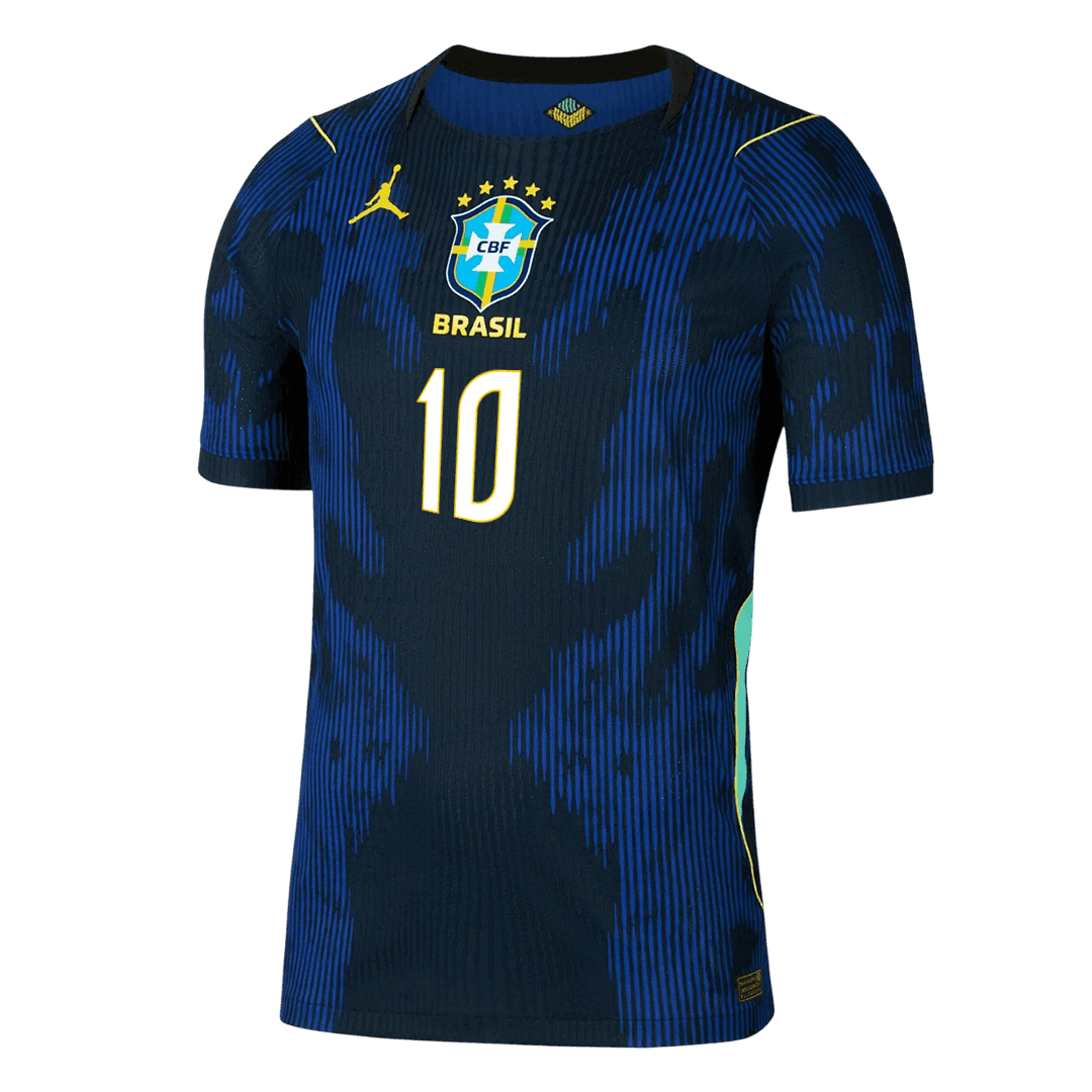 NEYMAR JR. #10 Brazil Mens Away Soccer Jersey World Cup 2026 Navy - Player Version