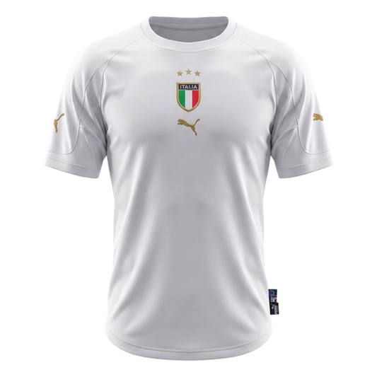 Retro Italy Mens Away Soccer Jersey 2004 White