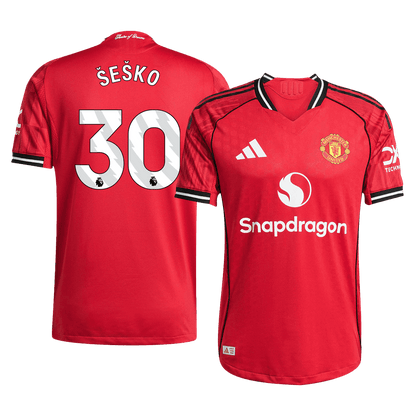 ŠEŠKO #30 Manchester United Mens Home Soccer Jersey 2025/26 Red - Player Version