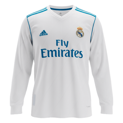 Retro MODRIĆ #10 Real Madrid Mens Home Long Sleeve Soccer Jersey 2017/18 White