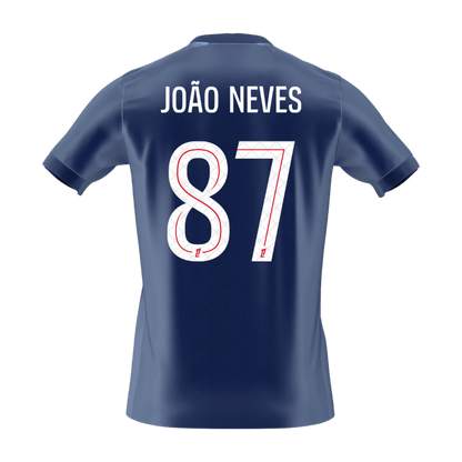JOÃO NEVES #87 PSG Mens Home Soccer Jersey 2025/26 Navy [PREMIUM]
