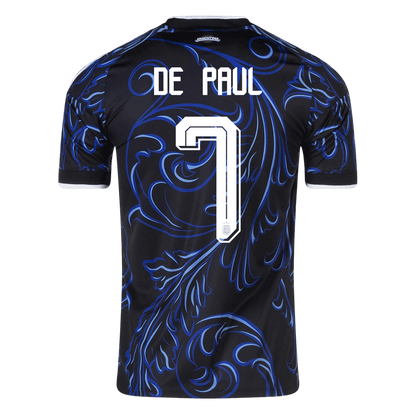 DE PAUL #7 Argentina Mens Away Soccer Jersey World Cup 2026 Black
